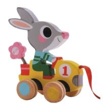 Opakowanie Drewniana zabawka do ciagania Królik