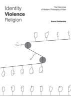 Okładka książki Identity Violence Religion The Dilemmas of Modern Philosophy of Man