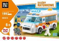 Okładka książki Klocki Blocki Słuzby ratunkowe Karetka 199 elementów.