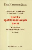 Okładka książki Kodeks spółek handlowych T.3 Duże Komentarze Becka