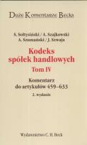 Okładka książki Kodeks spółek handlowych T.4 Duże Komentarze Becka