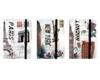 Opakowanie Notes z gumką A5 Londyn/Paryż/Nowy Jork