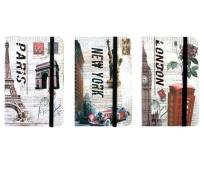 Opakowanie Notes z gumką A6 Londyn/Paryż/Nowy Jork