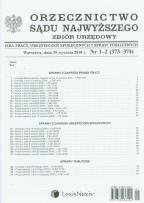Opakowanie Orzecznictwo Sądu Najwyższego IPiUS 1-2/2010