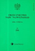 Opakowanie Orzecznictwo Sądu Najwyższego Izba cywilna 2008/11