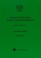 Opakowanie Orzecznictwo Sądu Najwyższego Izba Cywilna Skorowidz Rok 2009