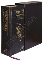 Okładka książki Pismo Święte ST i NT - format duży, etui, paginatory, skóra mielona czarna