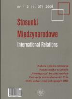 Opakowanie Stosunki Międzynarodowe International Relations 1-2 2008
