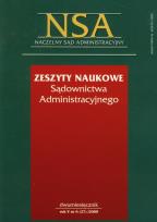 Opakowanie Zeszyty Naukowe Sądownictwa Administracyjnego nr 6/2009