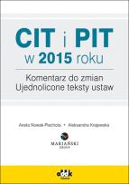 Okładka książki CIT i PIT w 2015 roku. Komentarz do zmian.