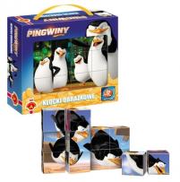 Opakowanie Klocki obrazkowe 12 z okienkiem Pingwiny z Madagaskaru