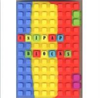 Okładka książki Notes silikonowy A6 Unipap Blocks w kratkę 100 kartek niebesko-żółto-pomarańczowy