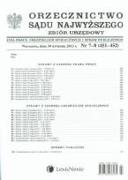 Opakowanie Orzecznictwo Sądu Najwyższego Zbiór urzędowy 7-8/2013
