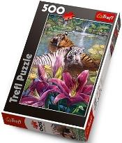 Okładka książki Puzzle 500 Malowane tygrysy TREFL