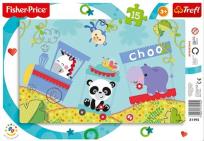 Okładka książki Puzzle ramkowe 15 Wesoły pociąg TREFL