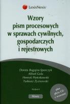Okładka książki Wzory pism procesowych w sprawach cywilnych gospodarczych i rejestrowych + CD