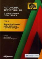 Okładka książki Autonomia terytorialna w perspektywie europejskiej Tom 3