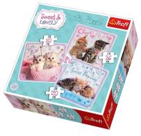 Okładka książki Puzzle 3w1 Słodkie kotki TREFL