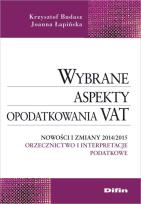 Okładka książki Wybrane aspekty opodatkowania VAT