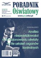 Opakowanie Analiza nieprawidłowości w funkcjonowaniu oświaty na tle ustaleń organów kontrolnych