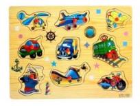 Opakowanie Drewniana układanka pojazdy 9el