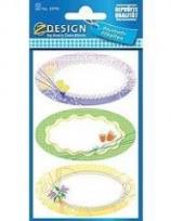 Opakowanie Naklejki na przetwory - elipsy z kwiatami