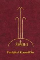 Okładka książki Pamiątka I Komunii Św. Źródło - modlitewnik bordo