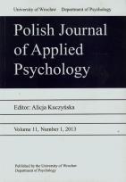 Opakowanie Polish Journal of Applied Psychology 11 2013