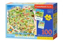 Okładka książki Puzzle 100+28 Mapa Polski CASTOR