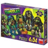 Opakowanie Puzzle 4x54 Wojownicze Żółwie Ninja DINO