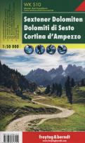 Okładka książki Sesto Dolomity Cortina d'Ampezzo mapa 1:50 000 Freytag & Berndt