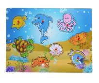 Opakowanie Układanka drewniana z uchwytami Zwierzęta morskie
