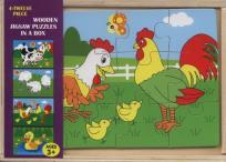 Okładka książki Układanka drewniana Zwierzęta 4x12