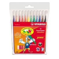 Opakowanie Flamastry Power 10+2 kolory etui STABILO