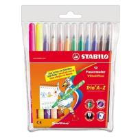 Opakowanie Flamastry Trio A-Z 10+2 kolory etui STABILO