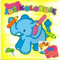 Okładka książki Już koloruje żółta