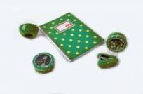 Opakowanie Pinezki kulki zielone - kropki