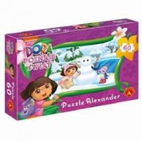 Opakowanie Puzzle 60 DORA Poznaje Świat Lepimy bałwana ALEX