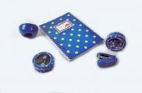 Opakowanie Zeszyt A5 na spirali niebieski - kropki