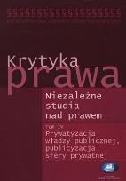 Okładka książki Krytyka prawa Niezależne studia nad prawem t.4