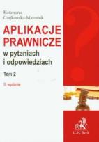 Okładka książki Aplikacje prawnicze w pytaniach i odpowiedziach T2