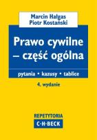 Okładka książki Prawo cywilne cz ogólna Pytania Kazusy Tablice