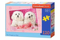Okładka książki Puzzle 120 Two Doggies in Pink CASTOR