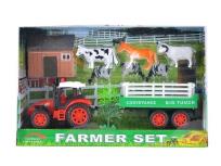 Opakowanie Traktor 31 cm z 3 zwierzętami i domkiem