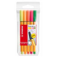 Opakowanie Cienkopis Point Mini neon 5 kolorów etui STABILO