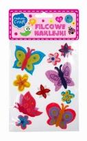 Opakowanie Filcowe naklejki motyle 9 sztuk