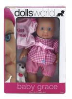 Opakowanie Lalka bobas Baby Grace 17 cm różowa krata
