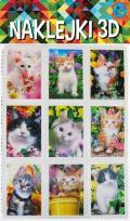 Opakowanie Naklejki 3D (psy , koty), 9 naklejek o wym. 5cmx 3cm 9  wzorów mix