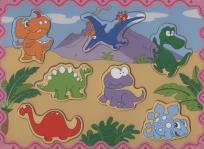 Opakowanie Puzzle drewniane układanka Dinozaury