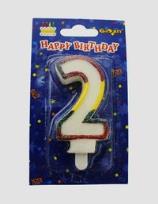 Opakowanie Świeczka cyferka z brokatem 2